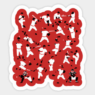 Baseball Characters Red Sticker